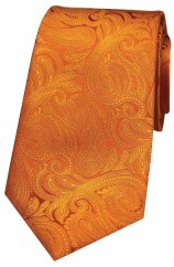 Soprano Orange Paisley Silk Tie